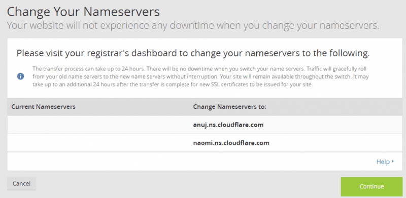 تغيير Name Servers على CloudFlare